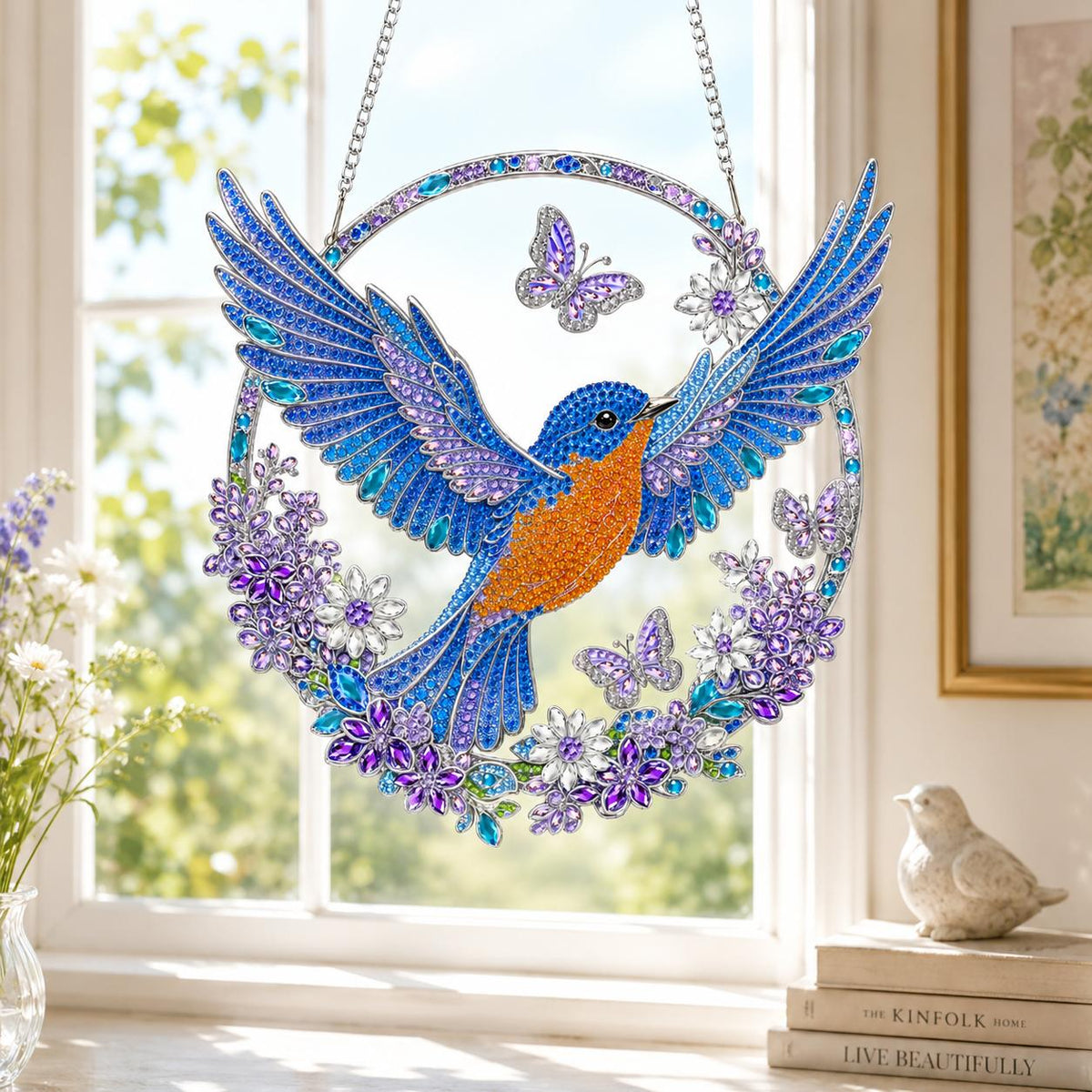 Flying Bluebird Wreath DIY Diamond Painting Kit CELD37