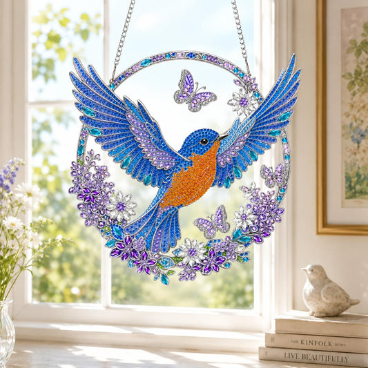 Flying Bluebird Wreath DIY Diamond Painting Kit CELD37