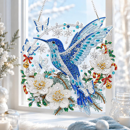 Crystal Blue Hummingbird DIY Diamond Painting Kit CELD39