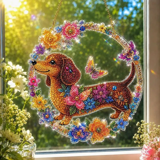 Dachshund & Butterfly DIY Diamond Painting Kit CELD45