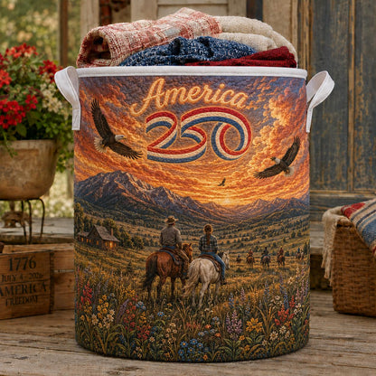 Cowboy Life Quilted Laundry Basket DT02