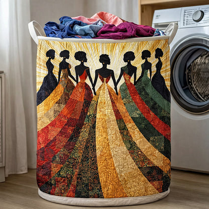 Golden Oasis Quilted Laundry Basket CEEM11