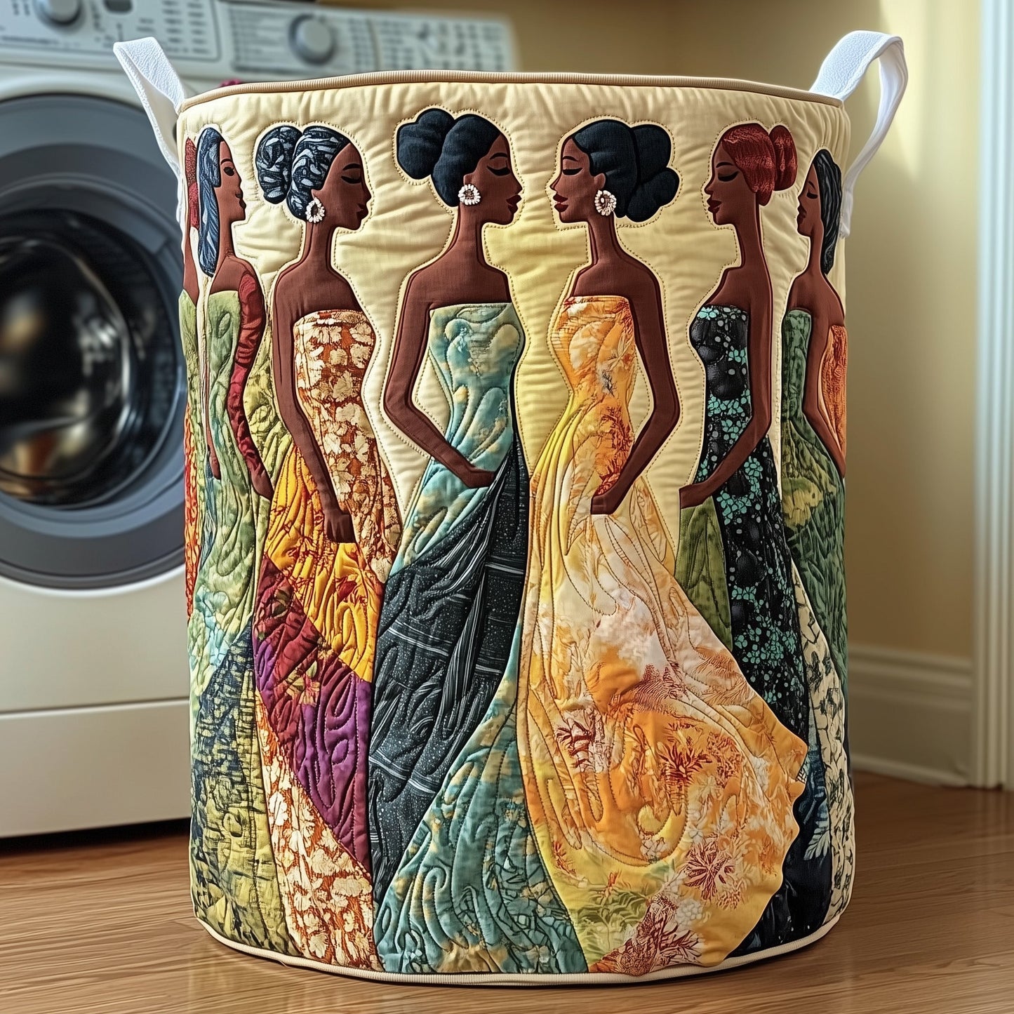 Golden Queens Quilted Laundry Basket CEEM13