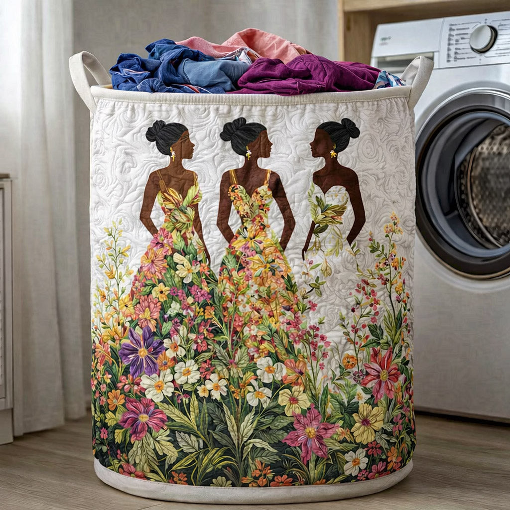 Heritage Floral Quilted Laundry Basket CEEM15