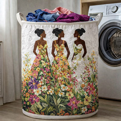 Heritage Floral Quilted Laundry Basket CEEM15