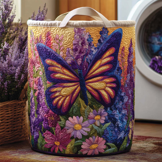 Violet Wings Quilted Laundry Basket CEEM16