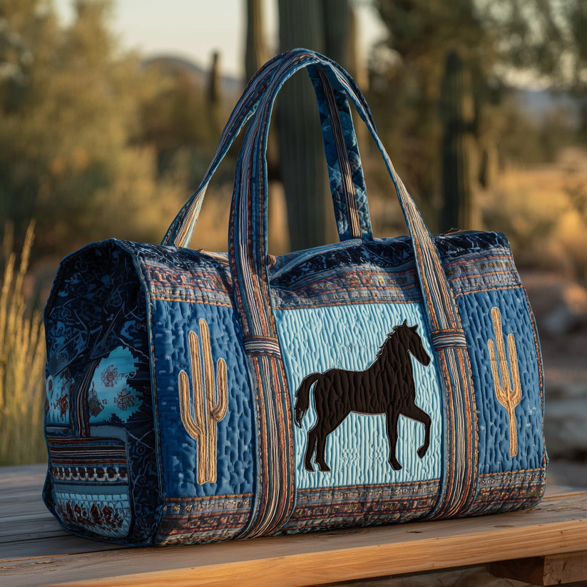 Running Horse Tapestry Quilted Duffle Bag EM03
