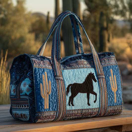 Running Horse Tapestry Quilted Duffle Bag EM03