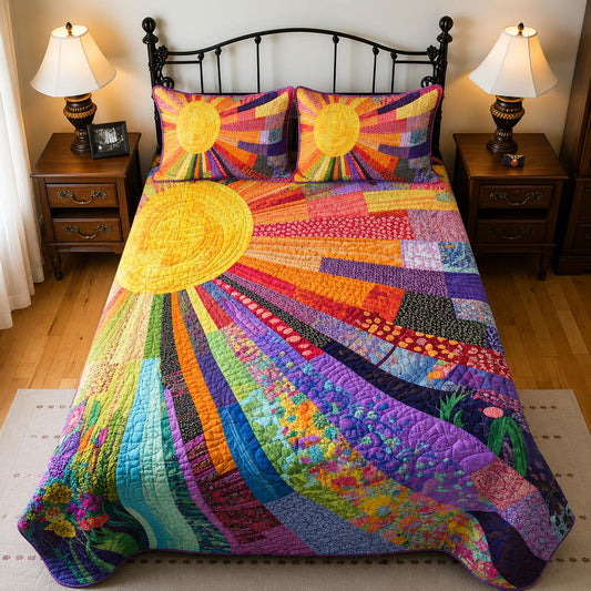Cheerful Sunshine Quilted Bedding Set CELD02