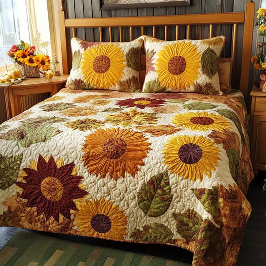 Sunflower Serenade Quilted Bedding Set CELD07