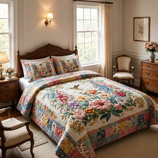 Blossom Fields Quilted Bedding Set CELD09