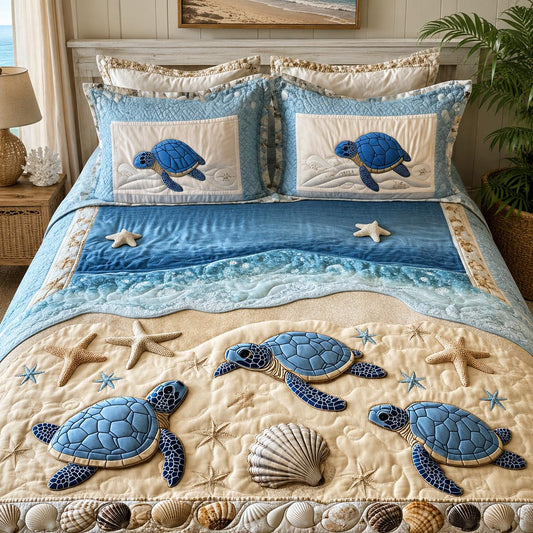 Ocean Waves Quilted Bedding Set CELD10