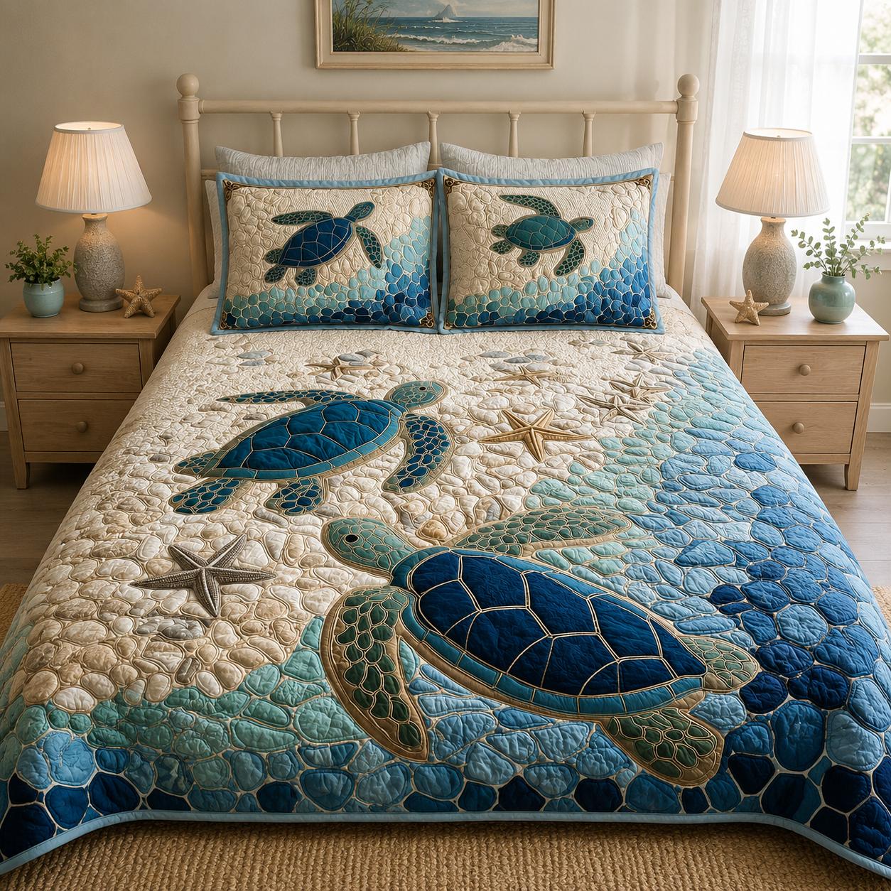 Turtle Haven Quilted Bedding Set CELD12