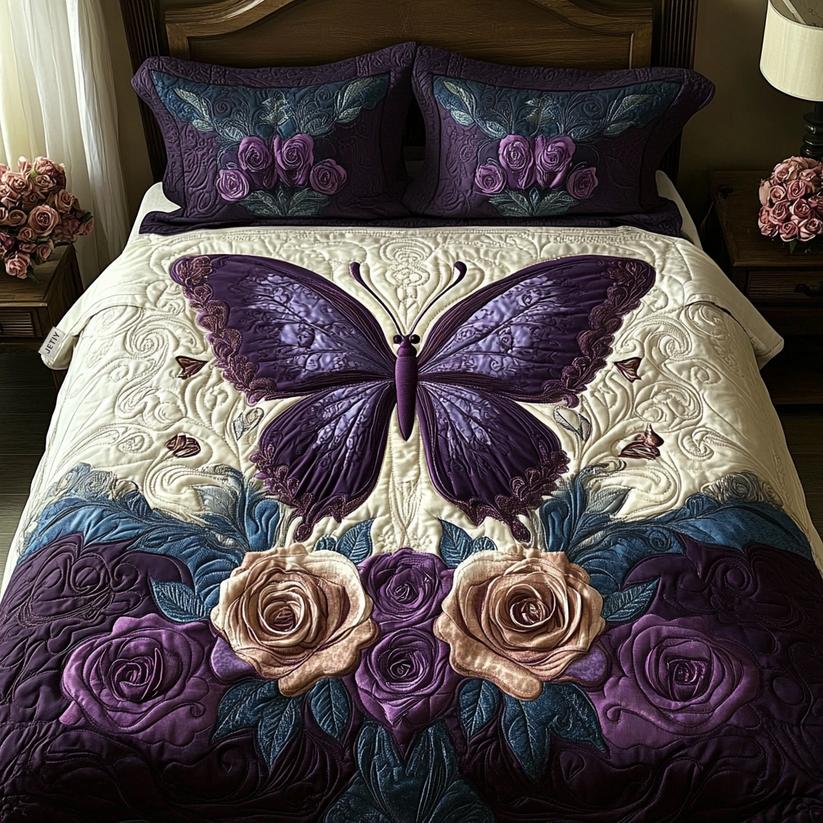 Butterfly Dreams Quilted Bedding Set CELD16