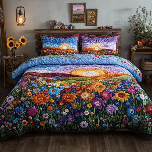 Sunny Blooms Quilted Bedding Set CELD23
