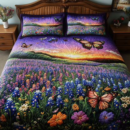 Serene Bluebonnet Quilted Bedding Set CELD26