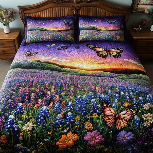 Serene Bluebonnet Quilted Bedding Set CELD26