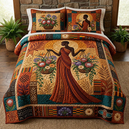 African Queen Quilted Bedding Set CELD32