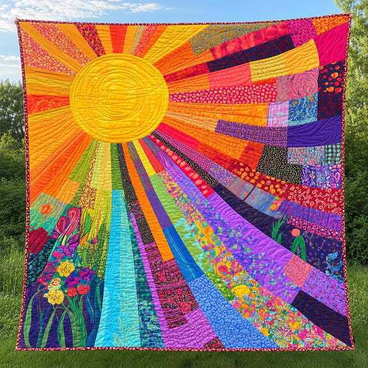 Sunburst Colorful Quilted Blanket CELD03