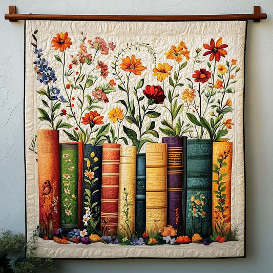Garden of Books Quilted Blanket CELD09