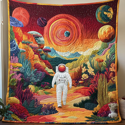 Surreal Space Astronaut Quilted Blanket CELD16