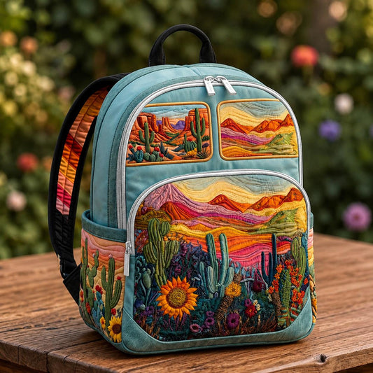 Desert Cactus Quilted Backpack CELD07