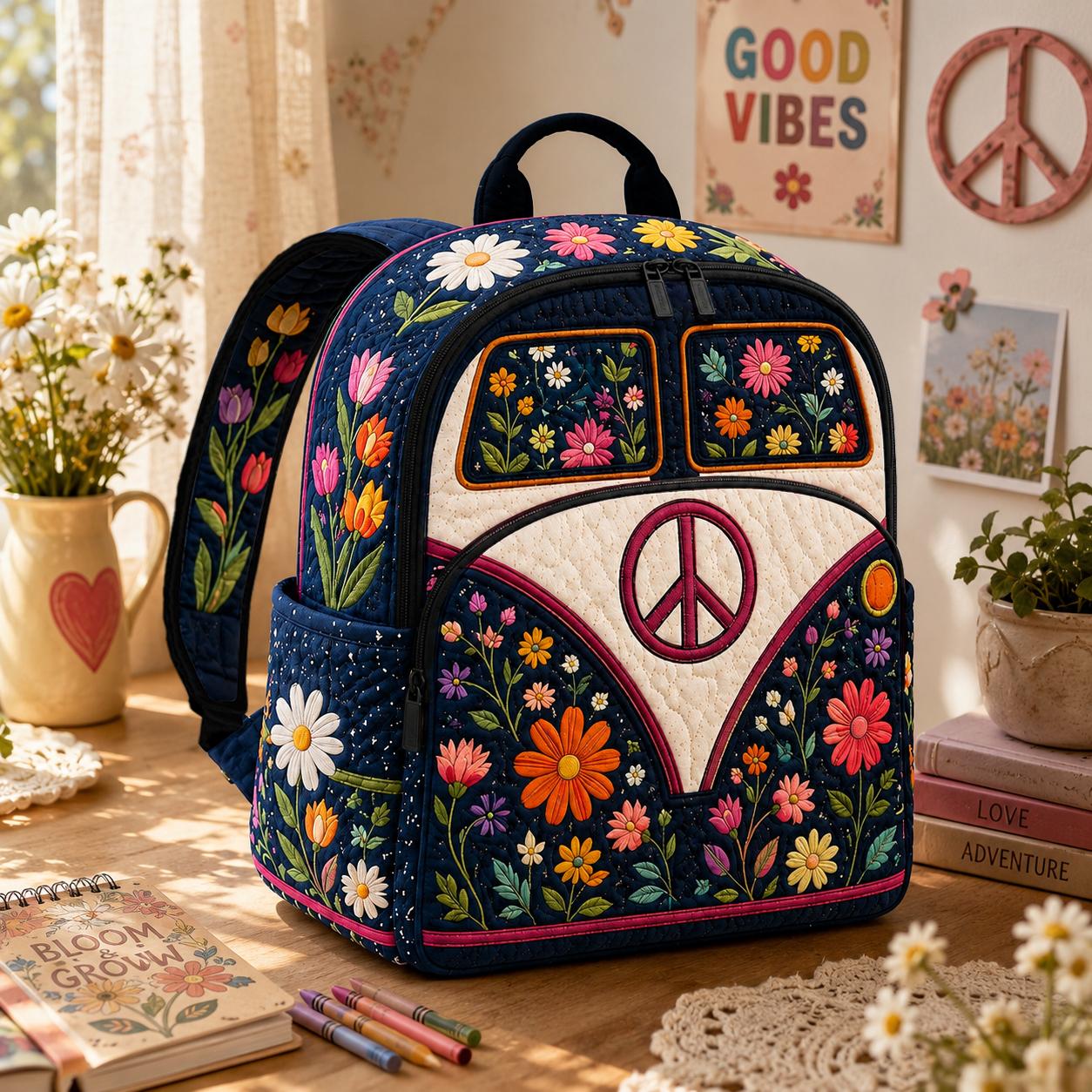 Floral Quilted Backpack CETL09