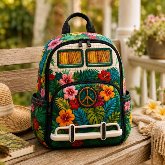 Retro Camper Quilted Backpack CELD10