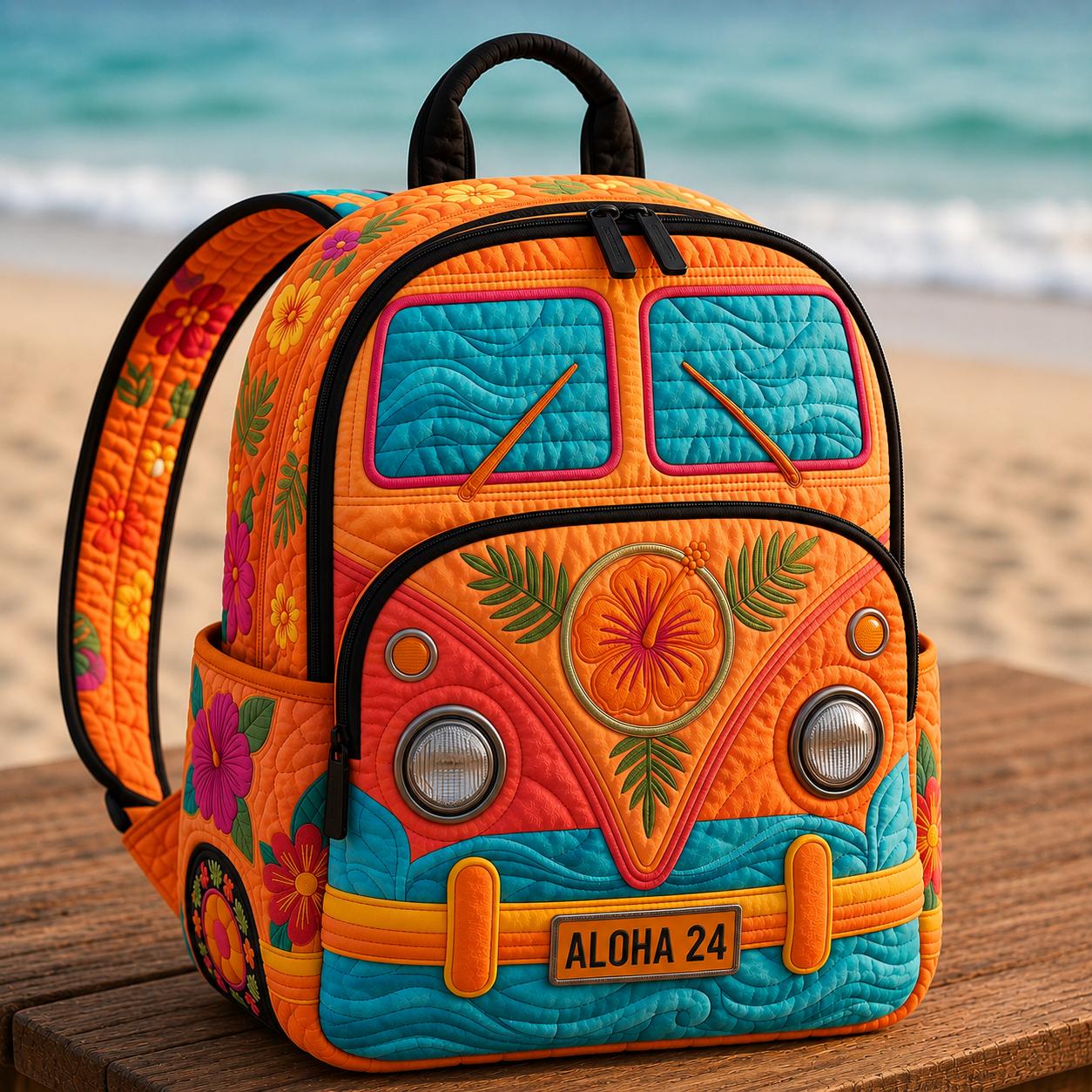 Aloha Hibiscus Quilted Backpack CELD20