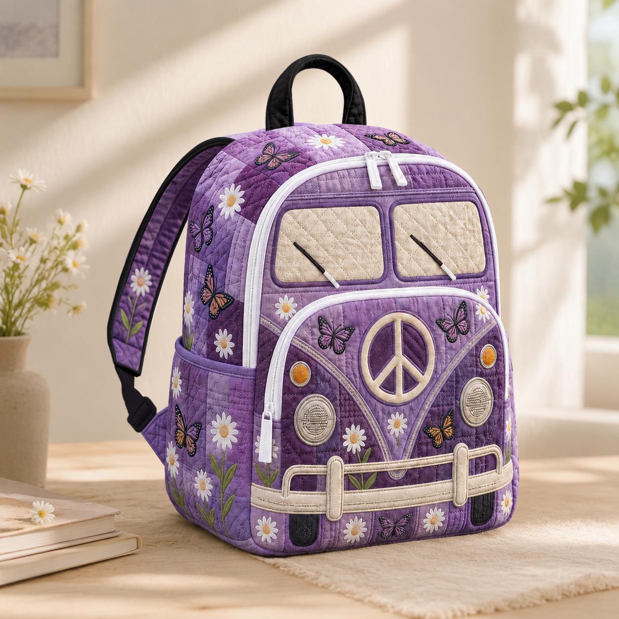 Butterfly Floral Quilted Backpack CELD24