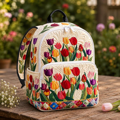 Tulip Garden Quilted Backpack CELD25