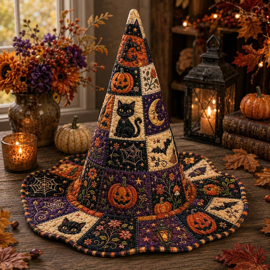 Cozy Autumn Farmhouse Quilted Halloween Hat CELD23