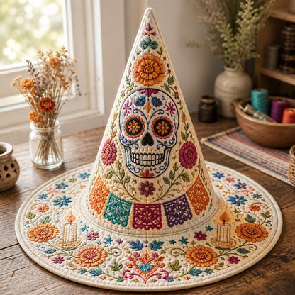 Sugar Skull Halloween Quilted Halloween Hat CELD34