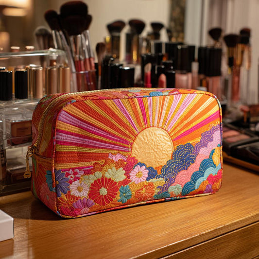 Retro Sunburst Quilted Makeup Bag CELD03
