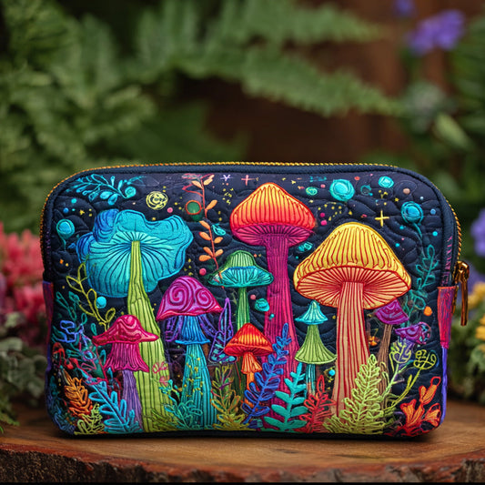 Psychedelic Mushroom Quilted Makeup Bag CELD04
