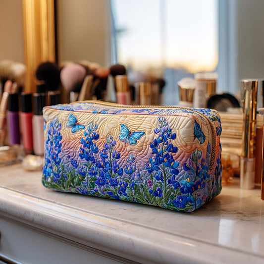 Blue Butterfly Quilted Makeup Bag CELD17