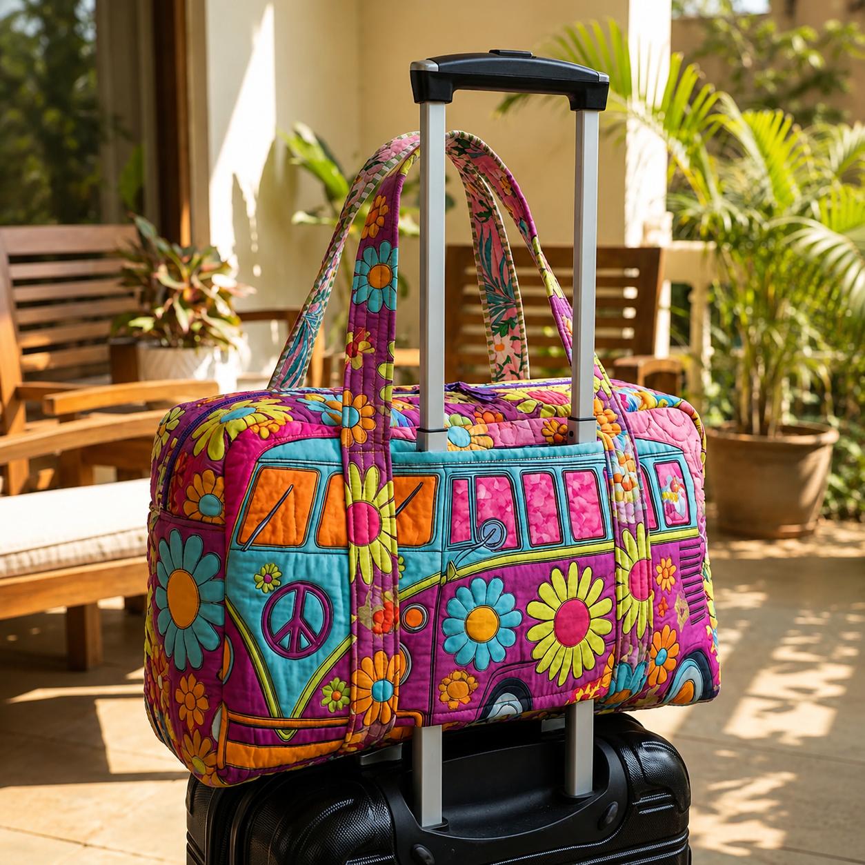 Hippie Van Flower Quilted Travel Bag CELD03