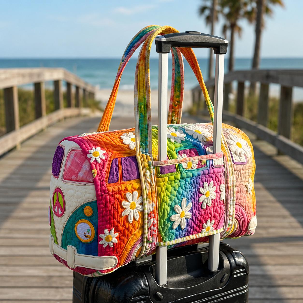 Flower Rainbow Quilted Travel Bag CELD04