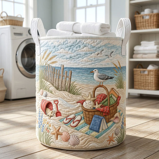 Coastal Life Quilted Laundry Basket CELD14