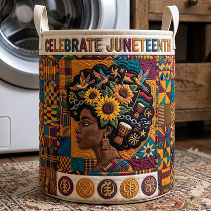 Juneteenth Freedom Quilted Laundry Basket CELD17