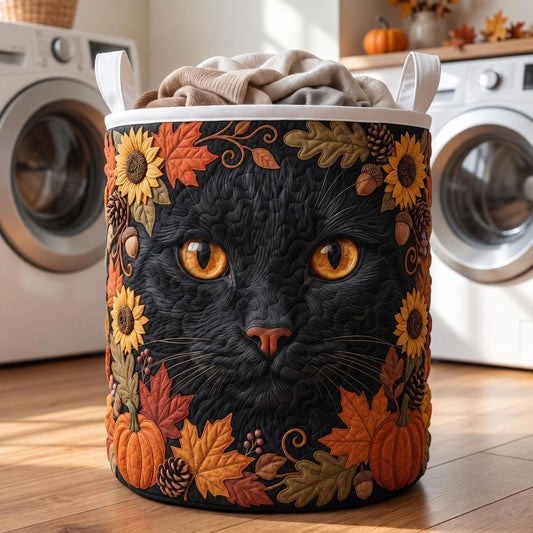 Autumn Pumpkin Quilted Laundry Basket CELD36