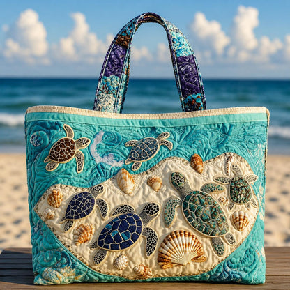 Ocean & Seashell Quilted Tote Bag CELD06