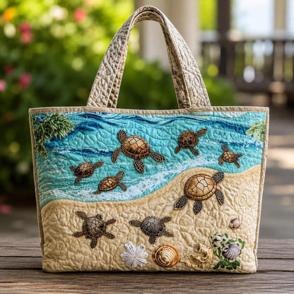 The Coastal Turtle Quilted Tote Bag CELD08