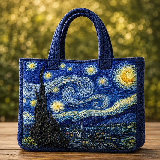Van Gogh Starry Night Quilted Tote Bag CELD18
