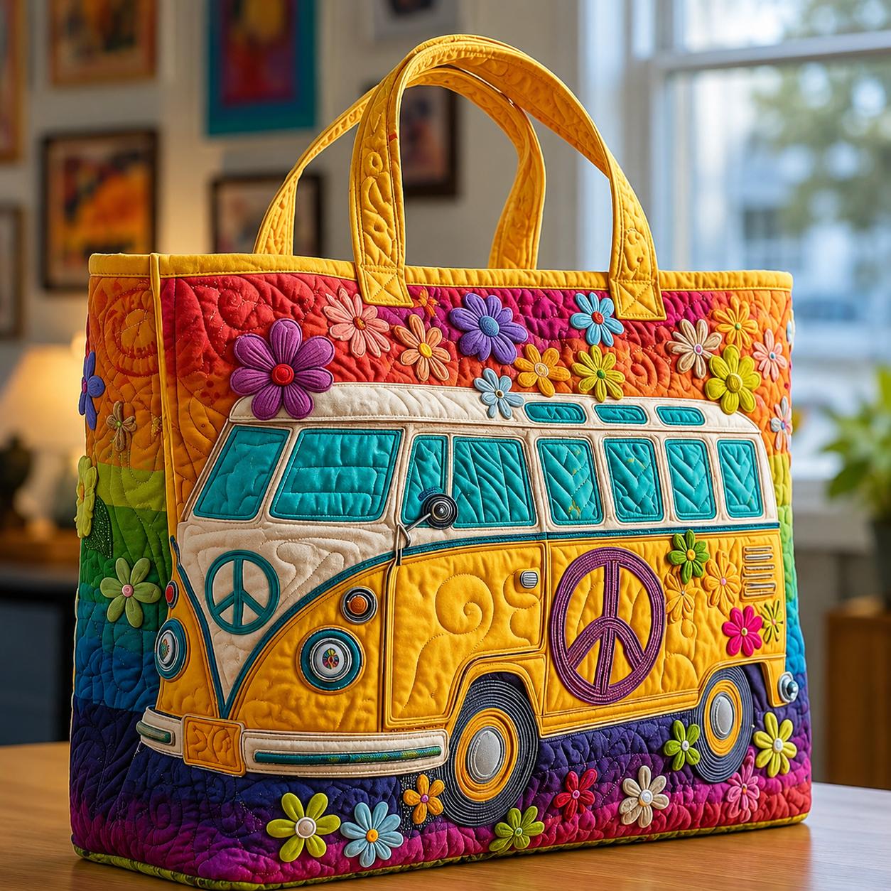 Colorful Floral Quilted Tote Bag CELD19