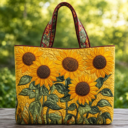 Vibrant Sunflower Quilted Tote Bag CELD23