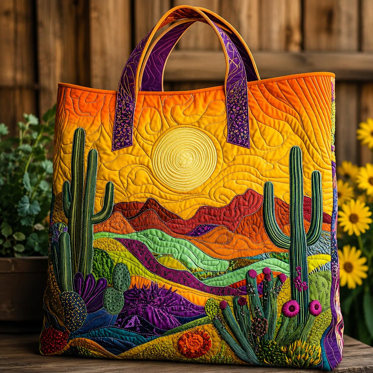 Desert Landscape Quilted Tote Bag CELD25