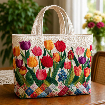 The Tulip Garden Quilted Tote Bag CELD27