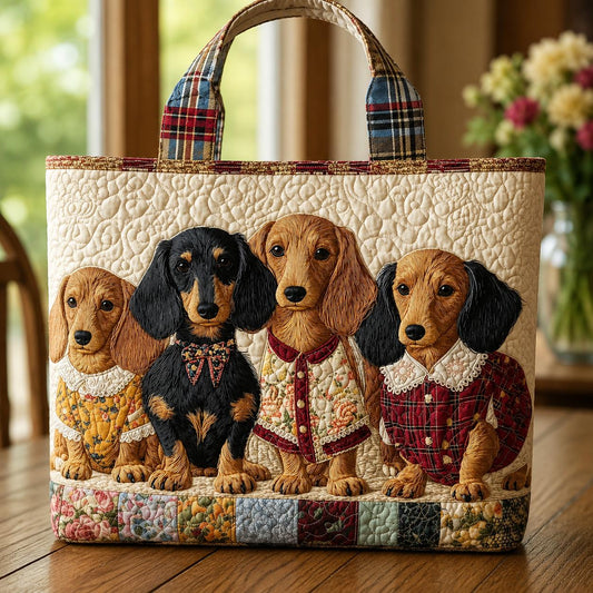 The Dachshund Family Quilted Tote Bag CELD29