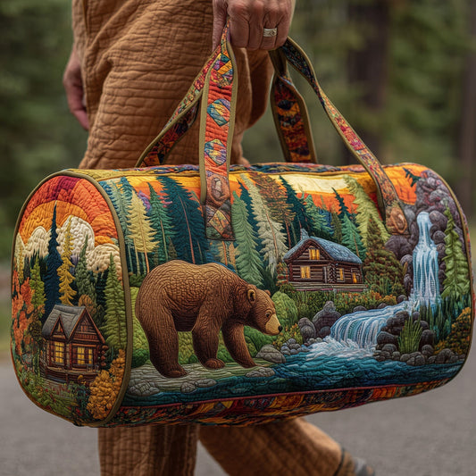 Cabin And Bear Quilted Duffle Bag CELD05